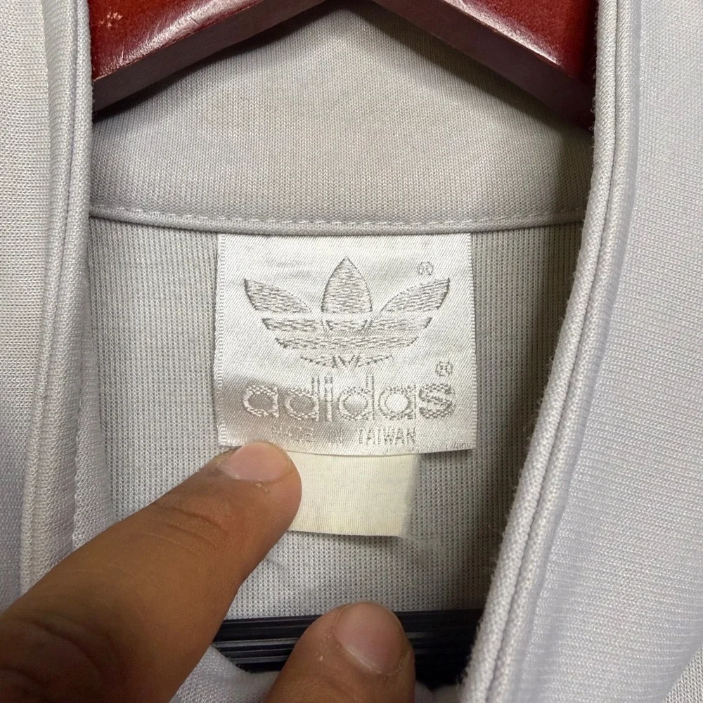Adidas Track Jacket Mens XL Navy White Red Trefoil Vintage Colorblock Full Zip